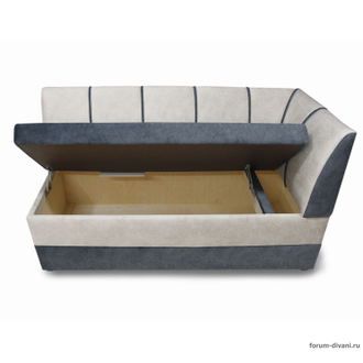 Кухонный ДИВАН "ФОРУМ-8" с боковой спинкой, Серый/Слоновая кость Правый