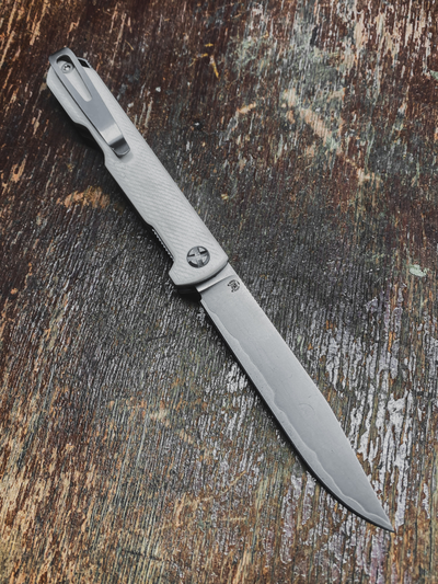 Складной нож Single EVO сталь ламинат Васильева, рукоять G10, цвет белый