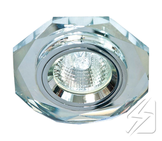 Светильник JCDR G5.3 стекло 8020 многогранник серебро