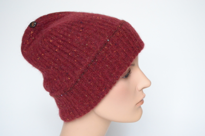 Красная вязаная шапка для женщин Италия Вицио