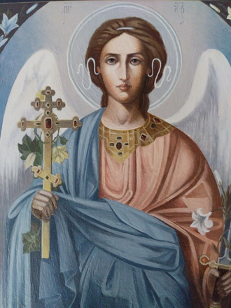 Ангел-Хранитель. Рукописная икона. 13х16см.