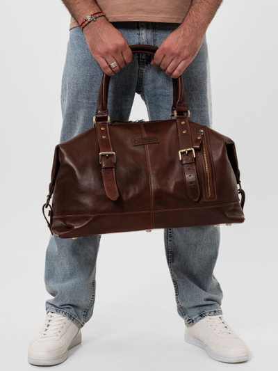 Кожаная дорожная сумка Campora Premium brown (арт. 
4019-53)