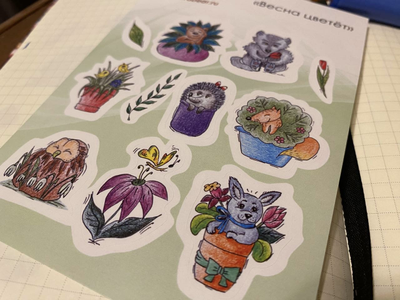 Наклейки «Весна цветет», 10х15 см бумага