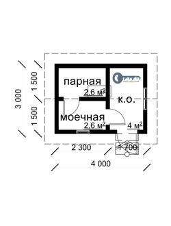 Б-02 ГАБАРИТНЫЕ РАЗМЕРЫ: (4Х3М) 1 ЭТАЖ, ОБЩАЯ ПЛОЩАДЬ: 12М²