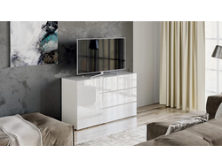 Комод Glance тип 2 Белый/Стекло белый глянец