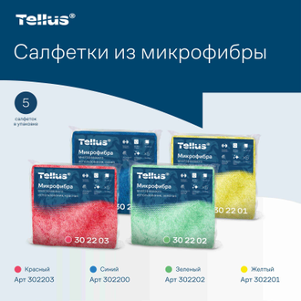 302200 Tork Tellus Microfiber Re-Usable Cleaning Cloth микрофибра многоразового использования 35 × 35 см синяя / blue