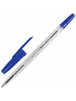 Ручка шариковая ОФИСМАГ "Офисная", СИНЯЯ, корпус синий, узел 1 мм, линия письма 0,5 мм, 141117, 72 штук в упаковке