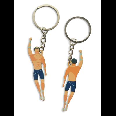 БРЕЛОК ПЛАВАНИЕ ПАРЕНЬ (МЕТАЛЛИЧЕСКИЙ ПЛОСКИЙ ДВУСТОРОННИЙ)