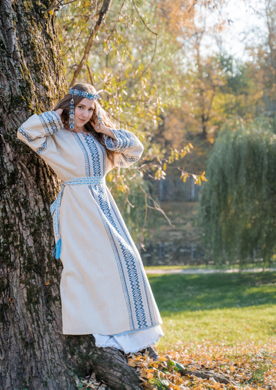 Платье "Белый Рассвет" ручное ткачество