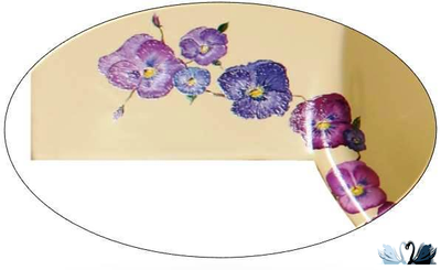 Раковина Эстет Cuba 90 х 43 см персикового цвета на столешницу. Ручная роспись