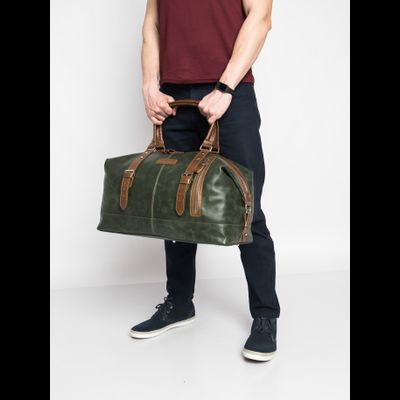 Кожаная дорожная сумка Campora Premium dark green (арт. 
4019-11)