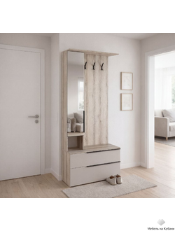 Заря прихожая ПВШ Дуб делано/Кашемир