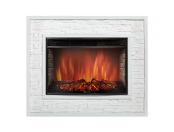 Каминокомплект:Очаг Electrolux EFP/P-3320RLS, портал Loft 30 камень белый, белая эмаль