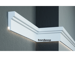 Фасадный карниз для подсветки из пенополистирола Leptonika KC303LED с эластичным покрытием DarMix