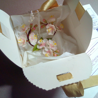 Серьги "Яблоневый цвет". Нежно-розовые.