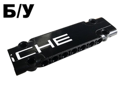 ! Б/У - Technic, Panel Plate 3 x 11 x 1 with White CHE on Black Background Pattern Sticker - Set 42096, Black (15458pb025) - Б/У