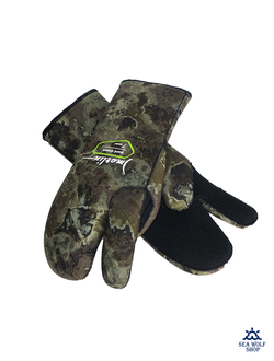 Рукавицы неопреновые 7мм Marlin NORD camo 3х-палые ОП р.L