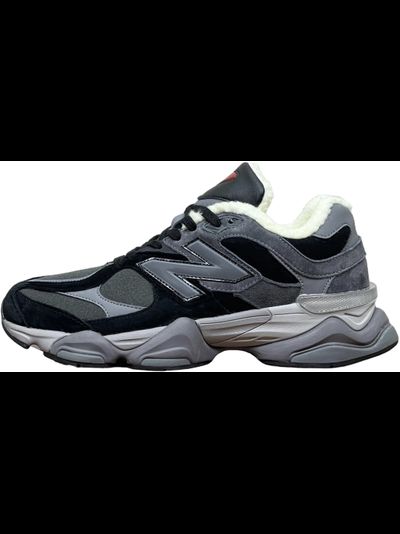 New Balance 9060 Black Grey с мехом