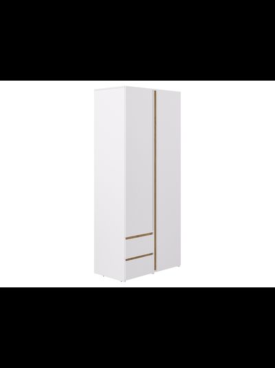 Шон-25 шкаф двухдверный распашной Белый-Золотой/Белый