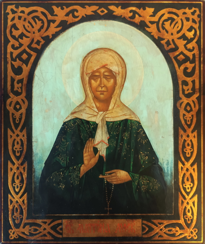 Матрона Московская, святая блаженная, Чудотворица. Рукописная икона.