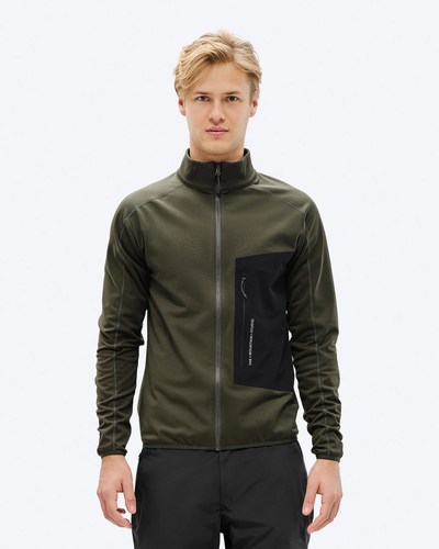 Techno Grid Fleece T-Neck (Forest Green) флис M