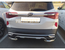 Защита заднего бампера угловая d60 для Kia Seltos (2019-...)