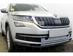 Защита радиатора Skoda Kodiaq 2016- chrome низ (2 части)