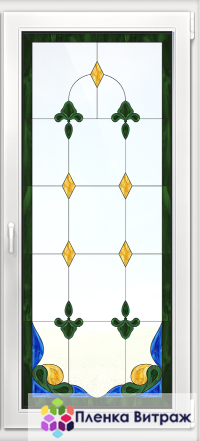 Витражная пленка, витражная пленка самоклеющаяся, пленочный витраж с фацетом