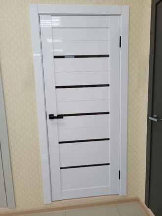 Дверь остекленная с покрытием PVC "Т4 белый глянец"