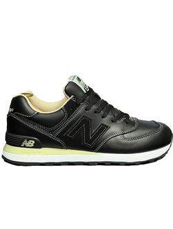 New Balance 574 Triple Black Кожаные