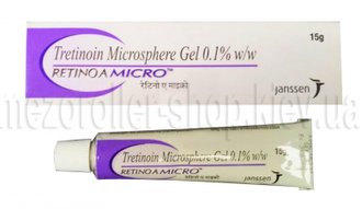 Ретин-А Третиноин Retinol Microsphere Gel Гель от прыщей и морщин. Janssen, (третиноин микросфер) 0.1%, 15g