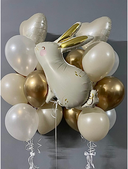 Набор шаров с гелием "Зайка" крем