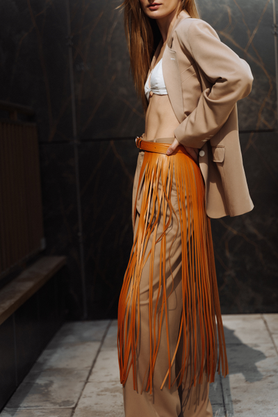 Bonny пояс с бахромой 80 Желтый