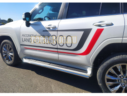 Защита штатного порога d42 Rival для Toyota Land Cruiser 300 GR Sport 2021-