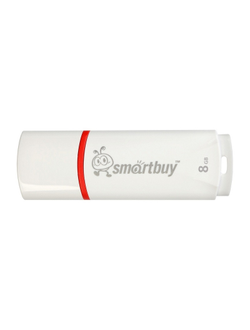 Флеш-память Smartbuy Crown, 8Gb, USB 2.0, белый, SB8GBCRW-W