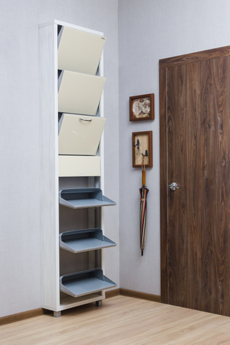 Обувница Айрон-6 Плюс (фасад стекло Капучино)