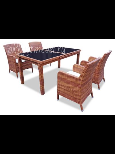 Плетеный стол MYKONOS раздвижной 210 см "тик"