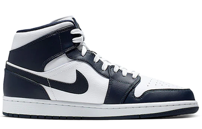 Купить кроссовки Nike Air Jordan 1 Mid Obsidian White 554724-174