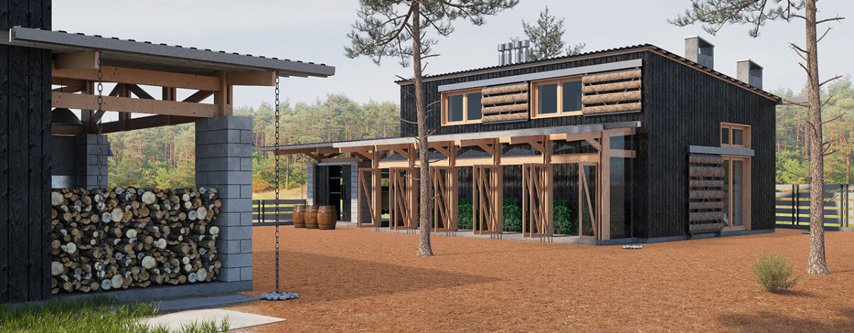 Эскиз "Гараж | виноградник"