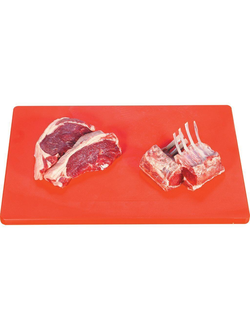 Доска разделочная 500*350*12мм, пластик, цвет красный