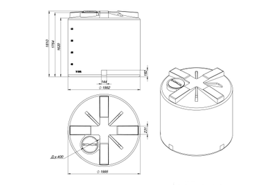 Размеры емкости КАС 5000 литров ТН5000