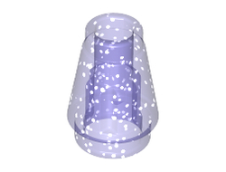 Cone 1 x 1 with Top Groove, Glitter Trans-Purple (4589b / 6093750 / 6172237 / 6337632)