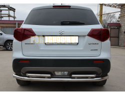 Защита заднего бампера двойная d60/42 для Suzuki Vitara 2019-