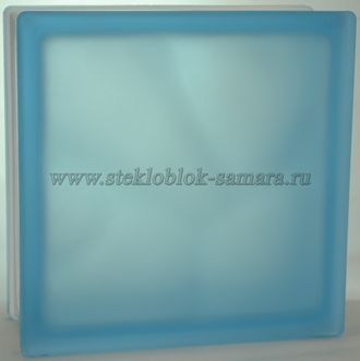 Стеклоблок Vitrablok окрашенный в массе волна голубой матовый