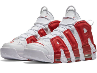 Nike Air More uptempo 96 Белые с красным