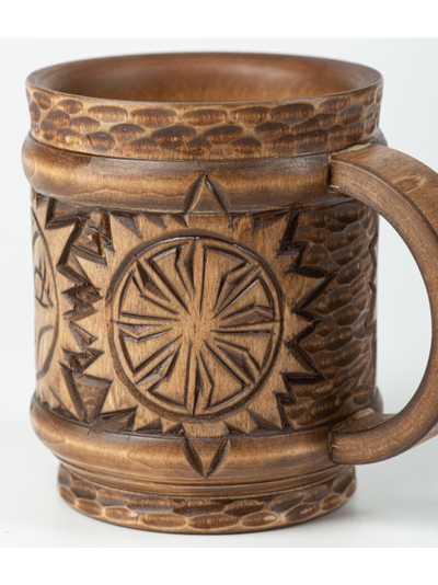 Кружка деревянная "Солнце Коло" 0,5л