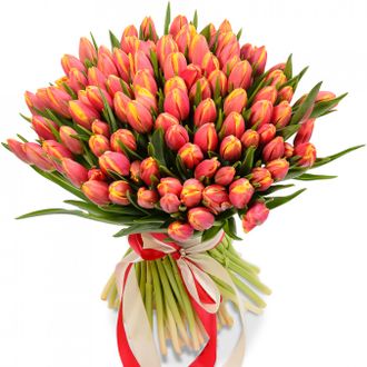 Цветочный букет из 101 тюльпана