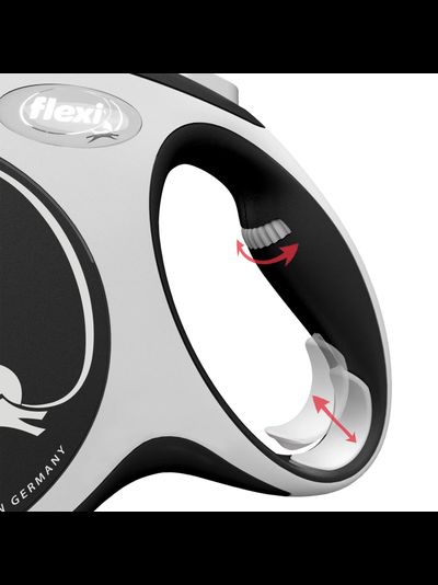 Flexi рулетка NEW LINE Comfort L (до 60 кг) лента 5 м серый/черный