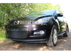 Защита радиатора Mazda CX-7 2006-2009 black верх