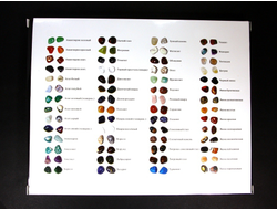 Коллекция минералов "Камни мира" (56 образцов по 10-20 мм) в коробке 20*16 см, вес около 230 г №12637